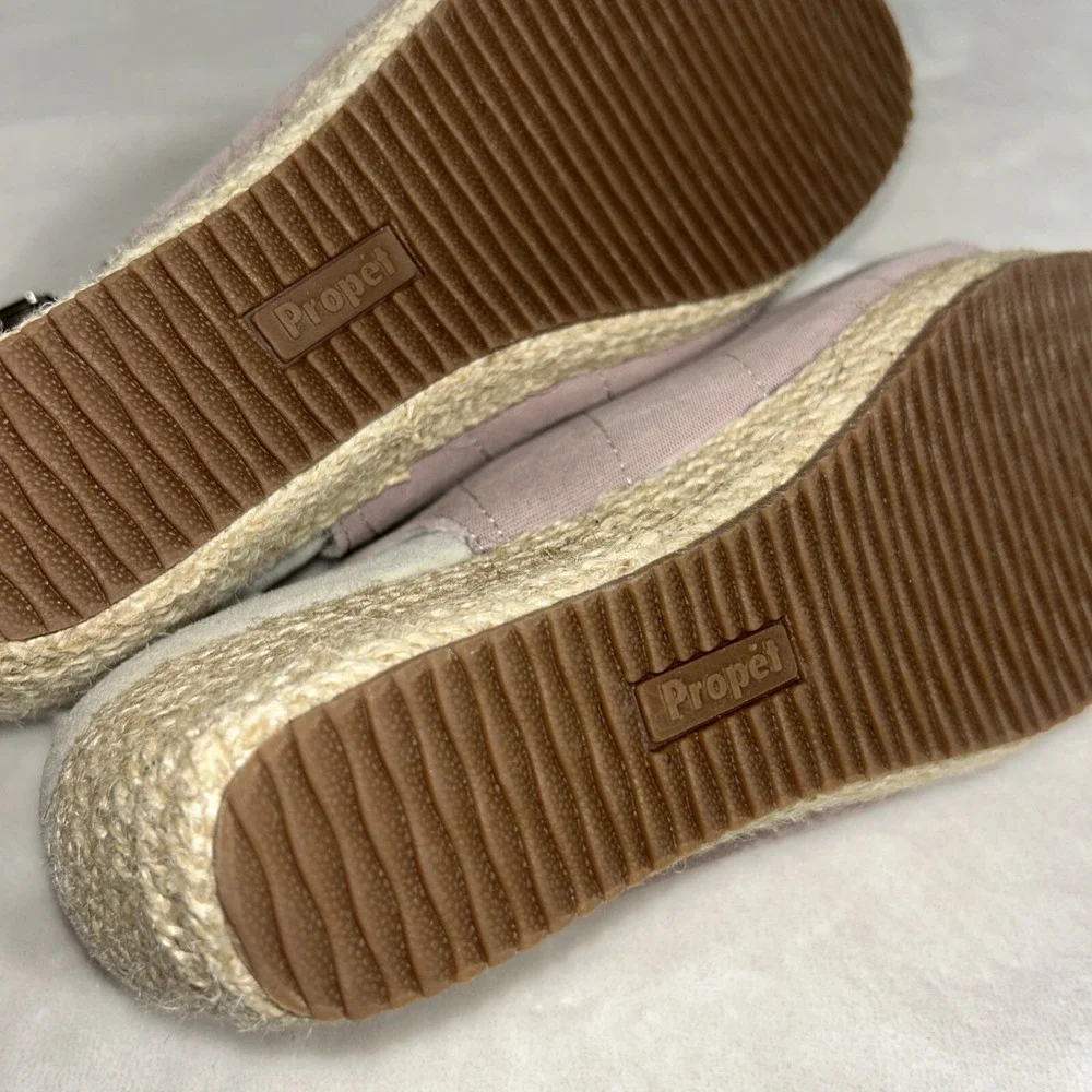 Size 6 X-Wide Propét Women's‎ Marlo Espadrille Wedge Sandal, Pink Blush